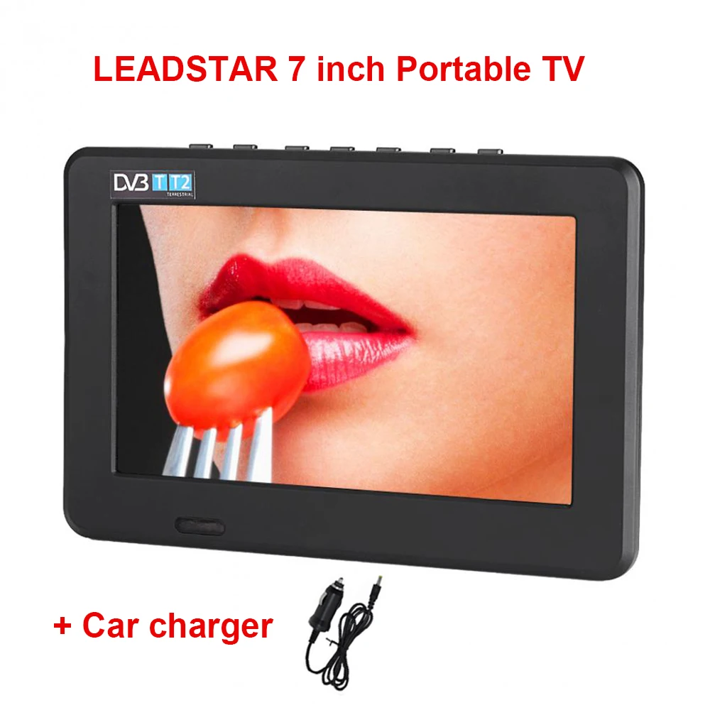 LEADSTAR 7 inch D7 DVB-T2 ATSC 16:9 HD Digital Analog Portable TV Color Television Player USB TF Card With Car charger