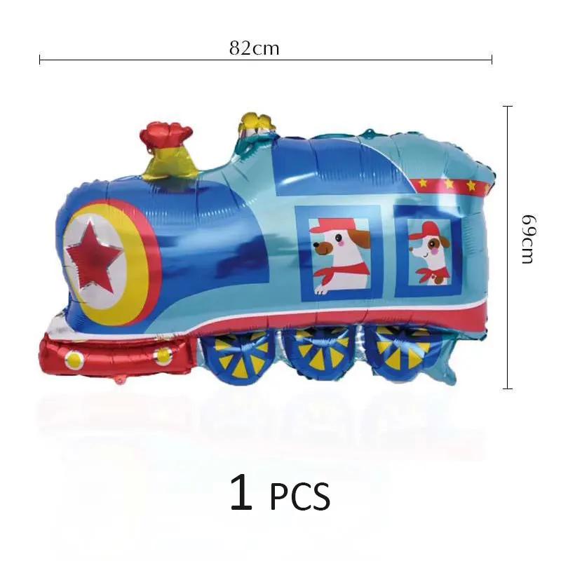 Строительная техника на день рождения, вечеринка, сувенир, экскаватор, тема, украшение, детская посуда с рисунком, набор баннеров для мальчиков - Цвет: Balloon Train