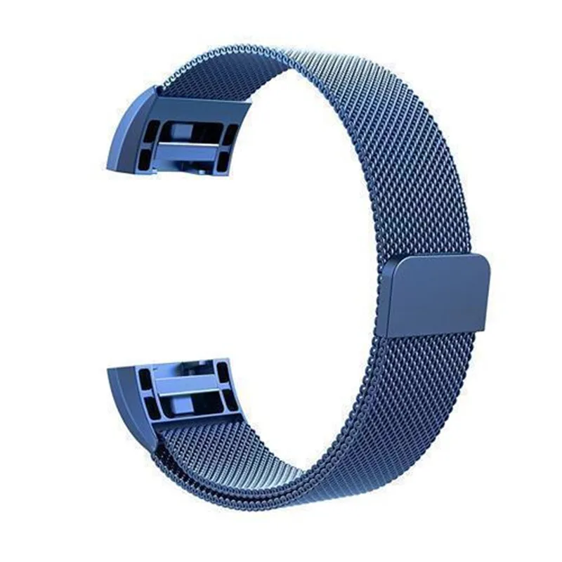 Миланская петля ремешок для часов для браслета Fitbit Charge 2 сменный Браслет Магнитная Пряжка ремешок для часов Fitbit Charge 2 аксессуары - Цвет: Blue