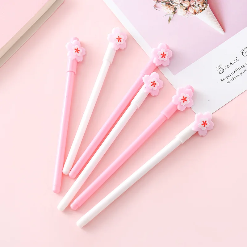 40 шт. набор гелевых ручек Kawaii Sakura розовый цветок 0 5 мм черная чернильная