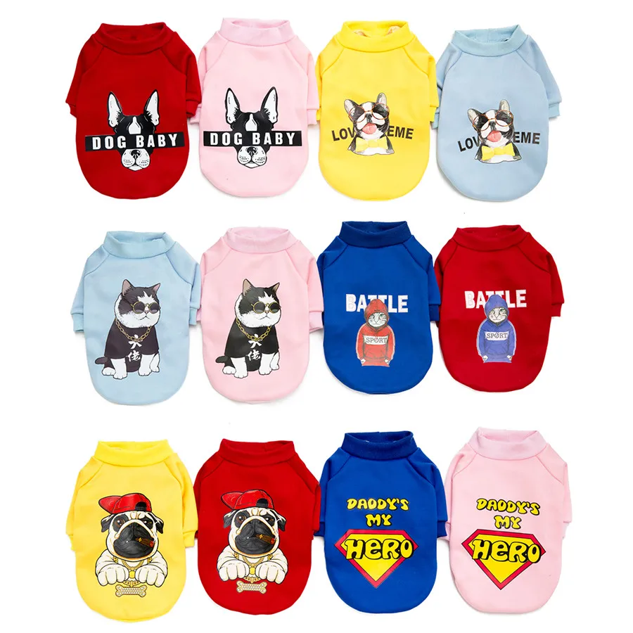 

2019 Winter Autumn Coat Pet Dog Clothes Soft Dog Jacket Cute Cartoon Clothing Costume For Small Puppy Dog Cat Outerwear Cheap