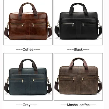 WESTAL Men's Briefcases Men's Bags Genuine Leather Lawyer/office Bag for Men Laptop Bag Leather Briefcases Bag 2