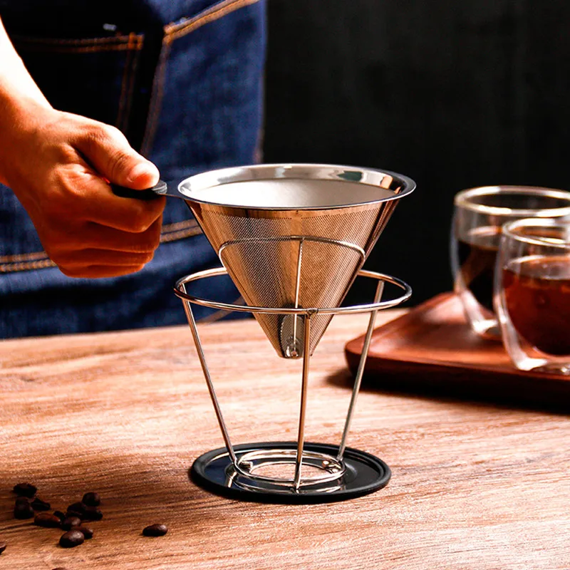 Двухслойный держатель для кофе Yolife V60 подставка кофейных фильтров из нержавеющей