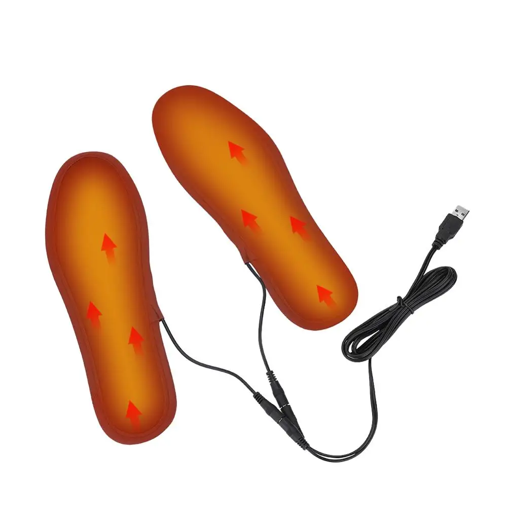 1 пара подогреваемых через USB стельки коврик грелка для носков мягкая подушка из