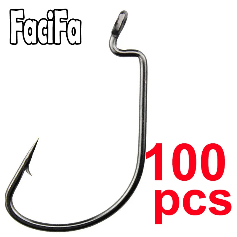 10 or 20 pcs Wide Gap Worm Fishing Hook with Box Jig Crank Big