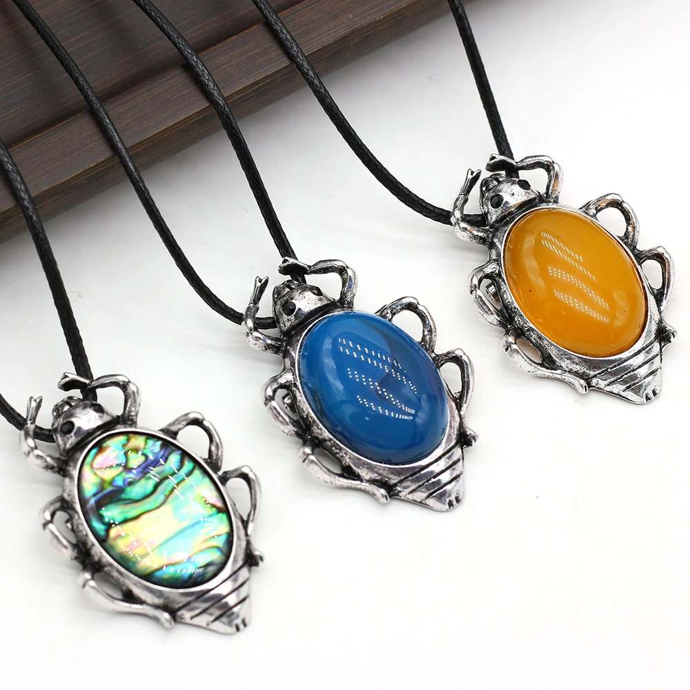 Collar con colgante piedra Natural mujer, joya fina malaquita azul turquesa, el mejor regalo, 30x45mm|Collares colgantes| AliExpress