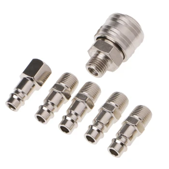 

6 Pcs EURO Air Line Hose Compressor Fitting Connector Quick Release Set 1/4" BSP 50PB
