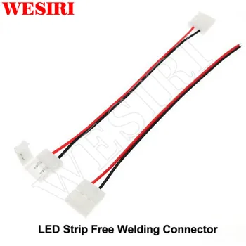 

LED Strip Connecter 2pin 10mm/2pin 8mm With Wire Free Welding Connecter For SMD2835 3528 5050 5630 3014 5730 LED Strip 10pcs/lot