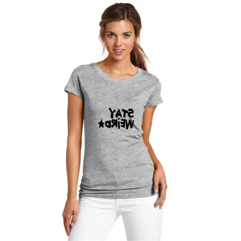 

Cute Stay Weird Reversed t-shirt plus sizes s-55xl humorous shirt men Harajuku mens t shirt tee