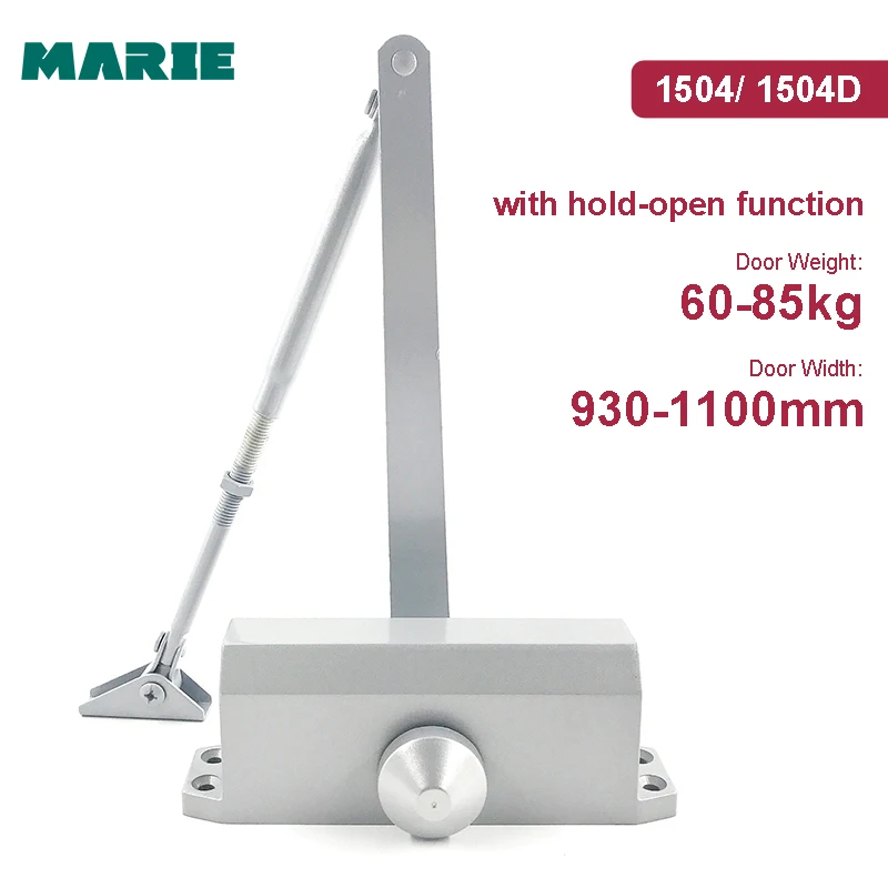Silver Aluminum Hydraulic Arm Door Closer Stopper Control Up To 6085kg