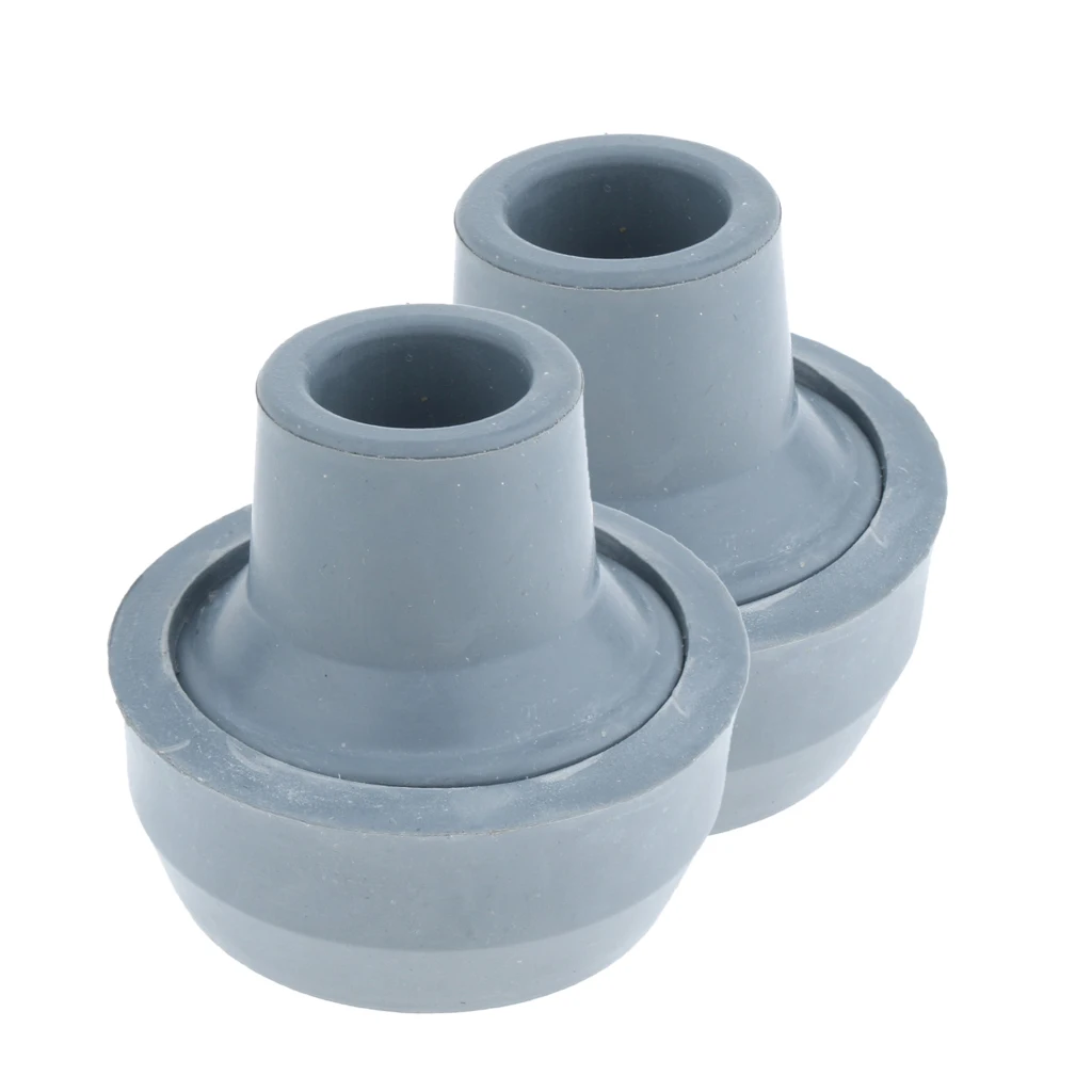 2 Pieces Walking Stick Tips End, Rubber Crutch & Walker Tips & Leg Tips Caps Cover - 5/8inch (1.6 cm) - Gray