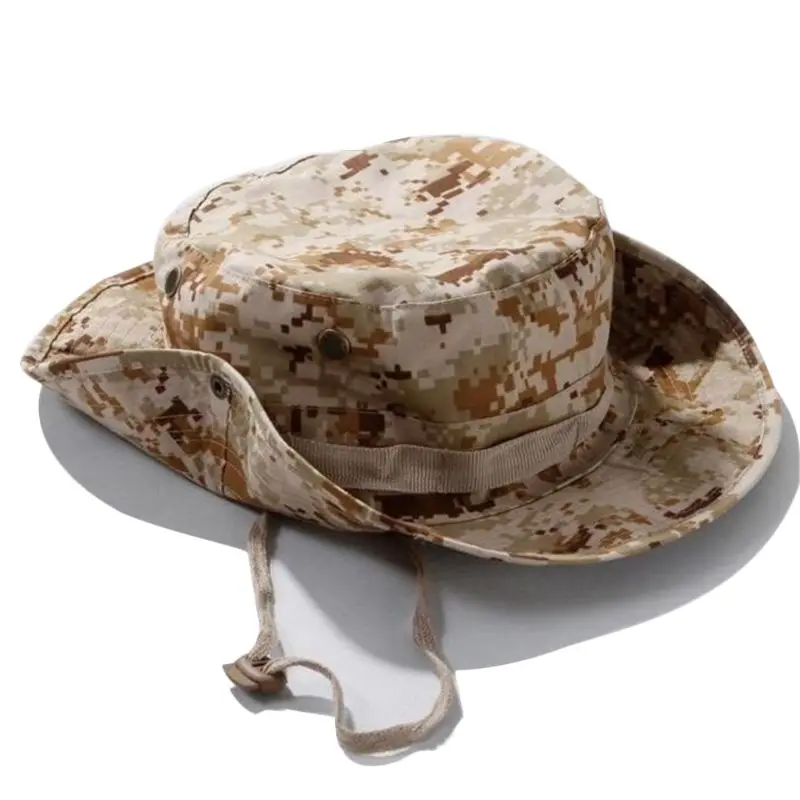 Men Women UV Protection Tactical Bonnie Fishing Hat Camouflage Quick Dry Breathable Wide Brim Summer Outdoor Military Bucket Cap - Цвет: 4