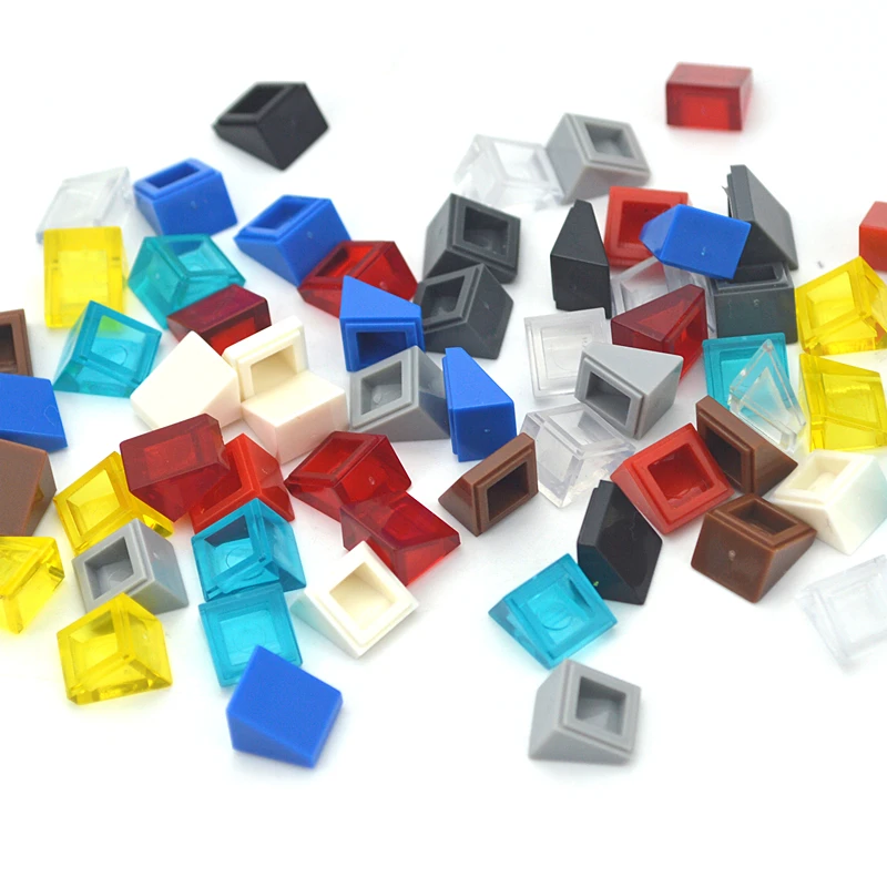 250pcs DIY 빌딩 블록 그림 부드러운 베벨 벽돌 1x1 교육 크리 에이 티브 크기 장난감 54200 모든 브랜드와 호환 가능