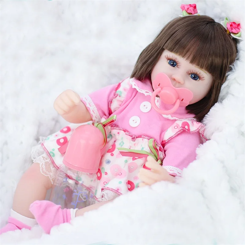 42cm Full Body Soft Silicone Vinyl Baby Doll Reborn Baby Handmade Doll Toys U# 