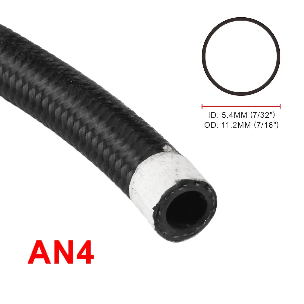 AN4 Manguera de Combustible Trenzada de Nailon 1M 500PSI Tubo de AN4 Manguera de Combustible Trenzada de Nailon 1M 500PSI Tubo de