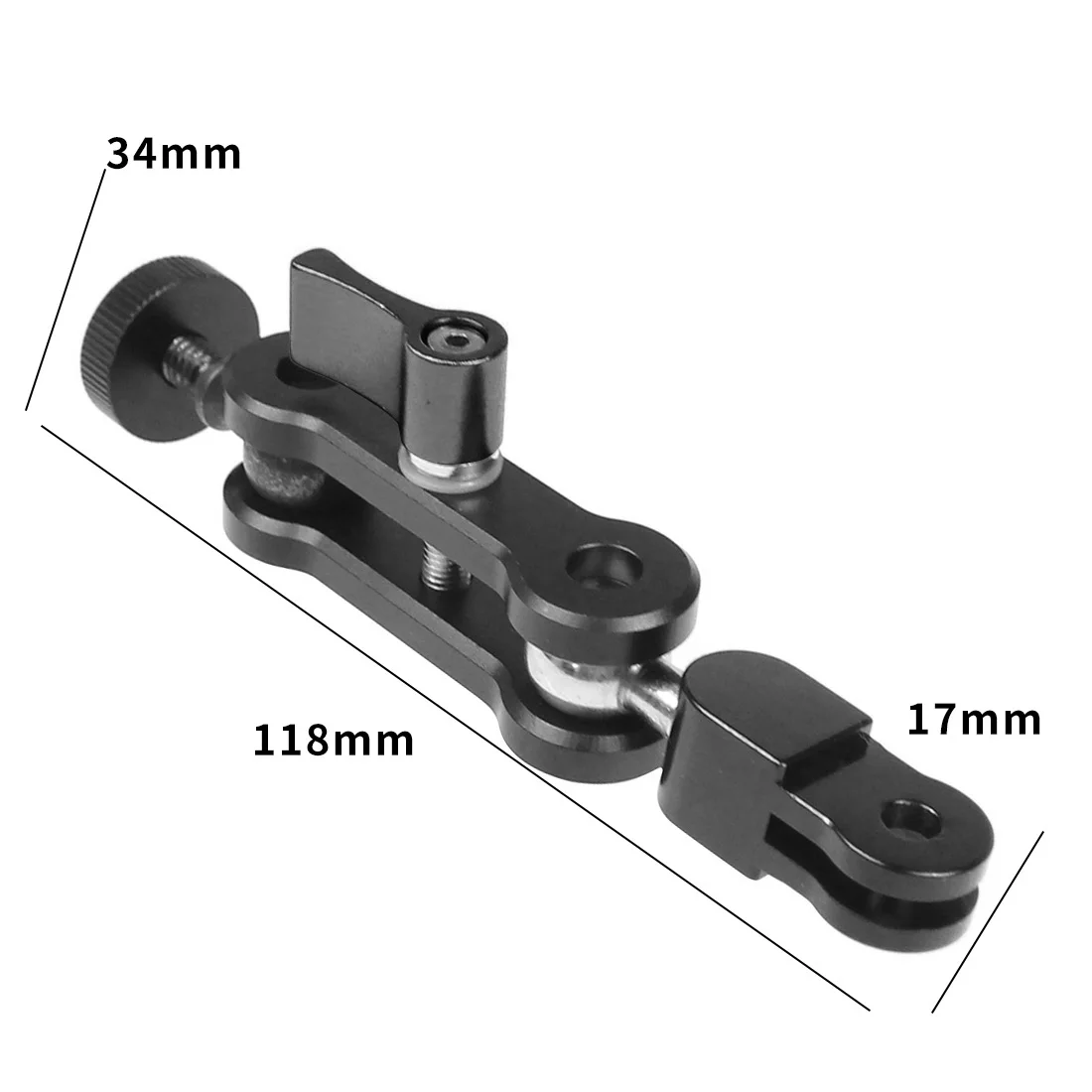 Aluminium Mini Magic Arm Stativhalterung 1/4 Adapter Blitzschuh Kugelkopf Monitorhalter für GoPro 13 12 für DJI Osmo 360 Videokamera – Detail 27