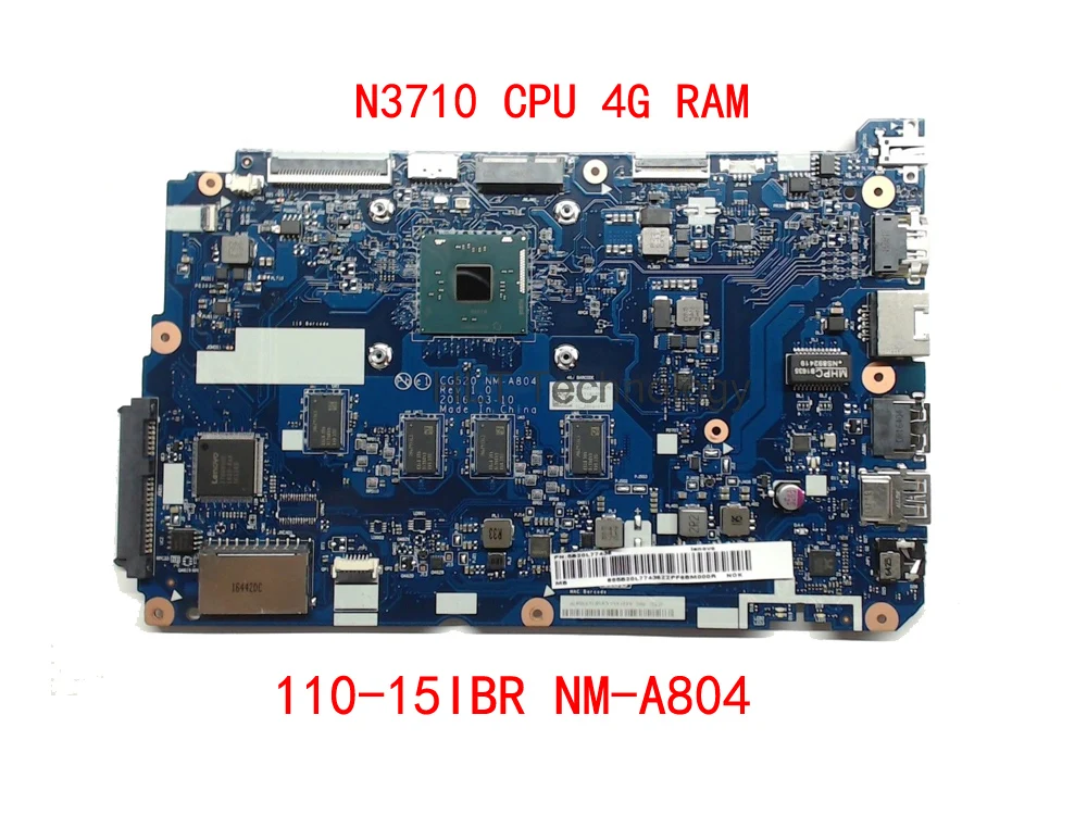 Laptop motherboard For lenovo ideapad 110 15IBR CG520 NM A804 5B20L77436  Main board SR2KN N3710 CPU 4G RAM DDR3| | - AliExpress