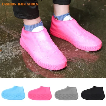 

Waterproof Shoes Cover Silicone Thicken Wear-resistant Non-slip Portable Shoe Cover Overshoes Rain Boots Shoes Accessories
