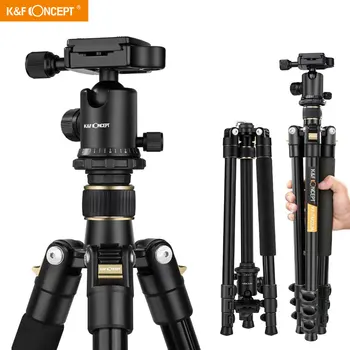 

K&F Concept Portable Compact Camera Tripod 62" Aluminium 10kg Load Capacity Lightweight Stand with Ball Head and Carrying Bag