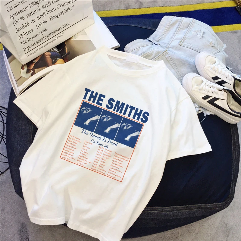 Smith/пуловер с принтом, топ, модная летняя женская забавная рок-группа, шикарная Harajuku, свободная повседневная женская футболка с круглым вырезом и короткими рукавами