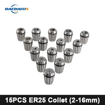 

15Pcs ER25 Collet Chuck CNC Spindle ER25 Collet Lathe Tool Holder Pinza ER25 Collet Set From 2-16MM For CNC Milling Lather Tool