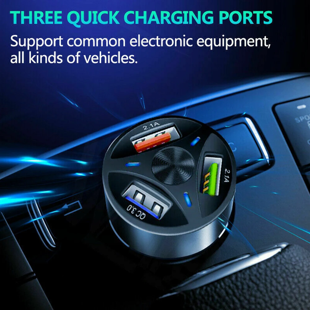 Быстрая зарядка QC3.0 автомобильное зарядное устройство 3 usb порта автомобильный прикуриватель для iPhone 11 samsung huawei Xiaomi быстрое автомобильное зарядное устройство для телефона