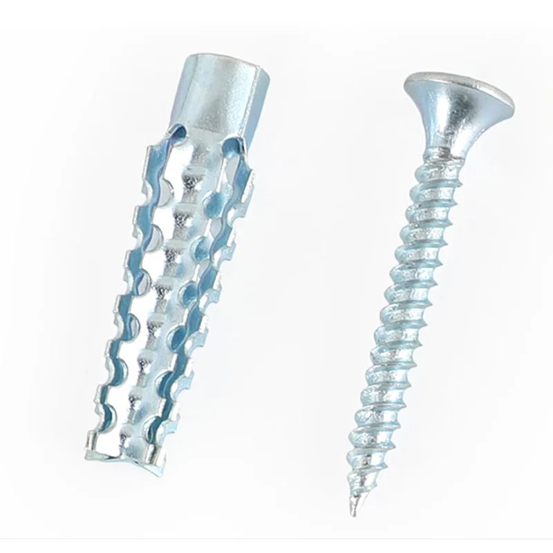 New Metal Expansion Tube Pipe Self Tapping Screw Drilling Plug Solid Serrated Thorny Wall Anchor Expansion Bolt Home Improvement