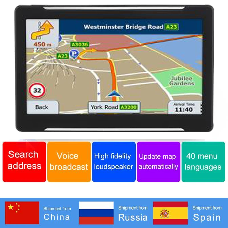 Автомобильный GPS навигатор 7 дюймовый HD FM Navitel спутниковый передатчик навигация