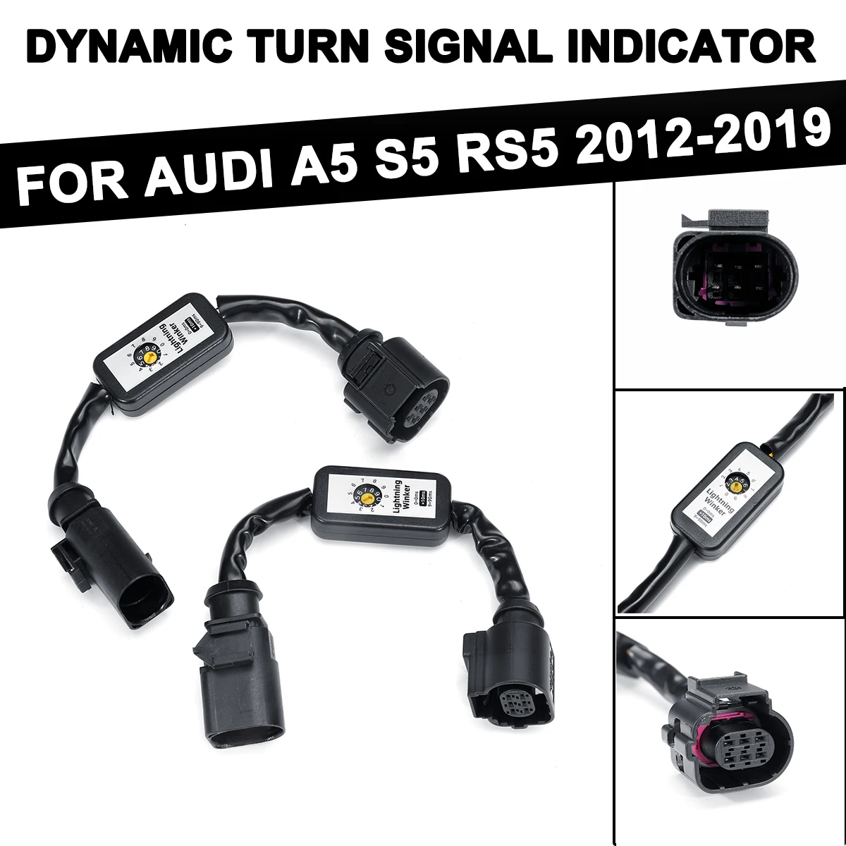 

2Pcs Dynamic Turn Signal Indicator LED Taillight Add-on Module Cable Wire Harness Fit For AUDI A5 S5 RS5 2012-2019 Car Lights