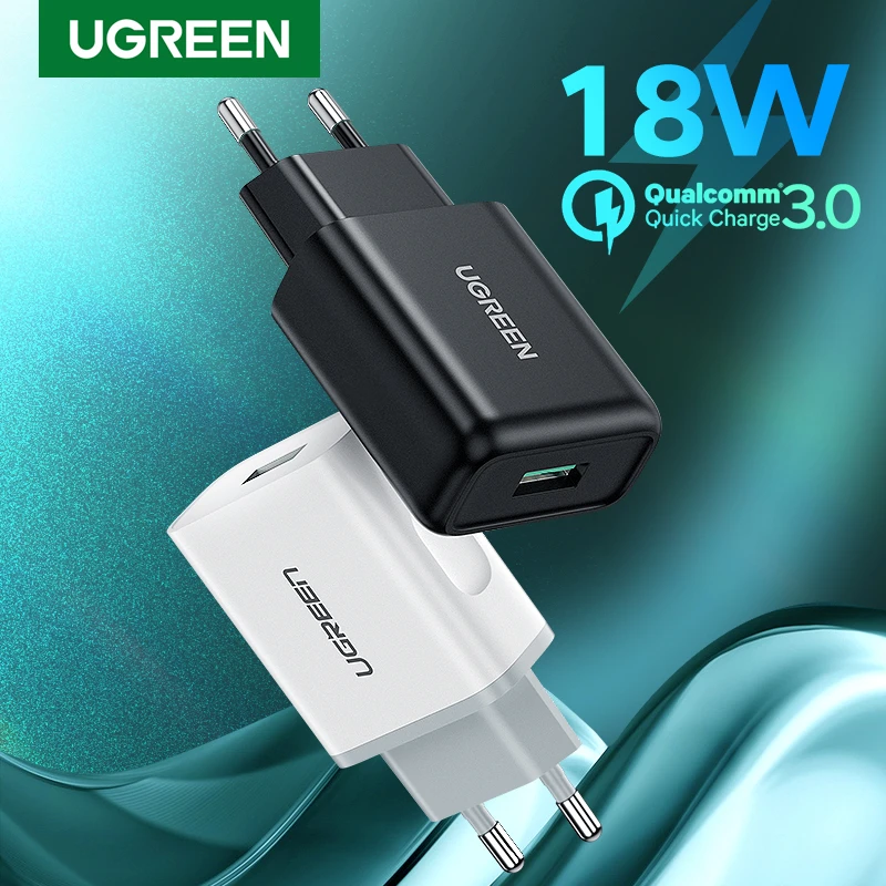 Ugreen USB Quick Charge 3.0 QC 18W USB Charger QC3.0 Fast Wall Charger Mobile Phone Charger for Samsung s10 Huawei Xiaomi iPhone