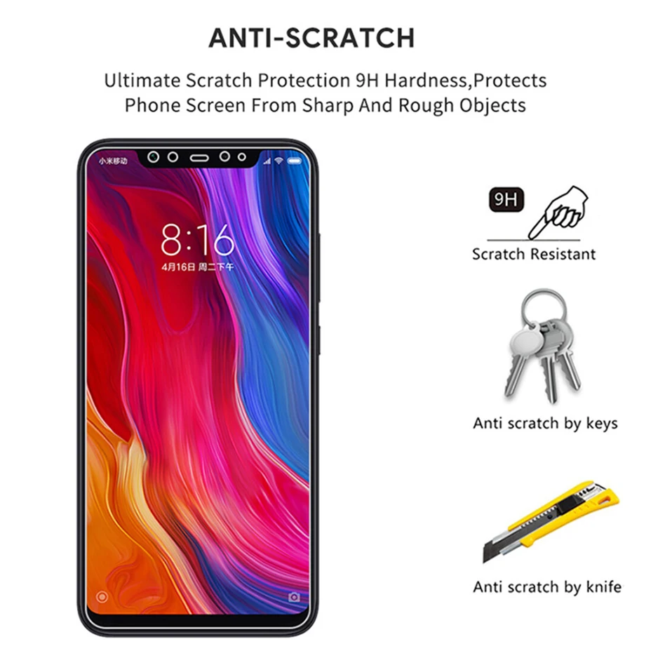 Glass Film on For Xiaomi redmi note 8 pro mi 10 pro  Tempered Glass Screen Protectors (4)