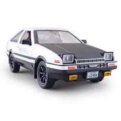 Japan Initial D Hot 1:20 Scale Classic Diecast Car Trueno Ae86 Metal Model With Light And Sound Pull Back Alloy Toy Collection