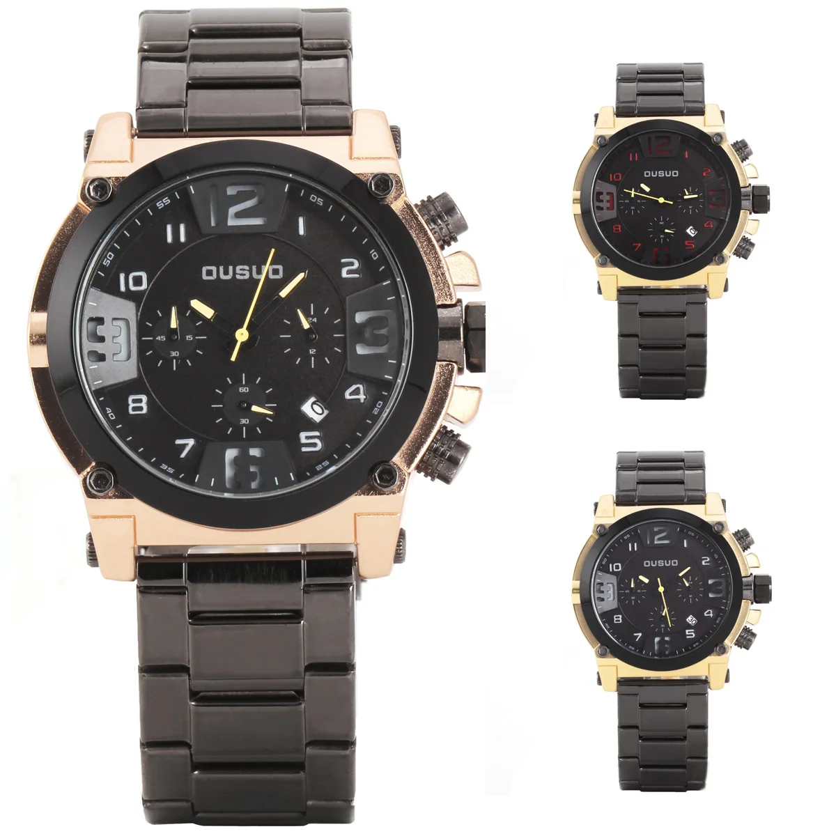 

Three Small Dial Six-pin C036 with Calendar Steel Belt-Style ousuo Table