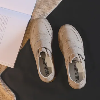

Women Casual Shoes Solid Color Hook Loop All Match Low Suede Leather Waterproof Girl Sneakers Basic Style 35-40 Beige Gray Shoe