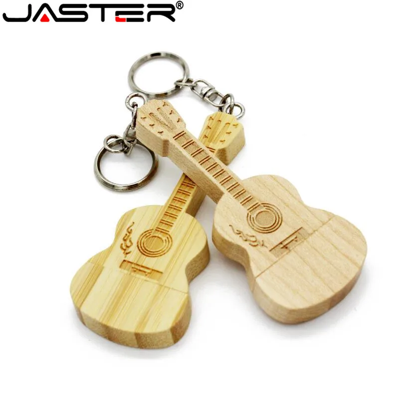 JASTER клен деревянный бамбук гитара логотип usb флэш-накопитель 4 ГБ 8 ГБ 16 ГБ 32 ГБ 64 ГБ usb 2,0 подарок флешка