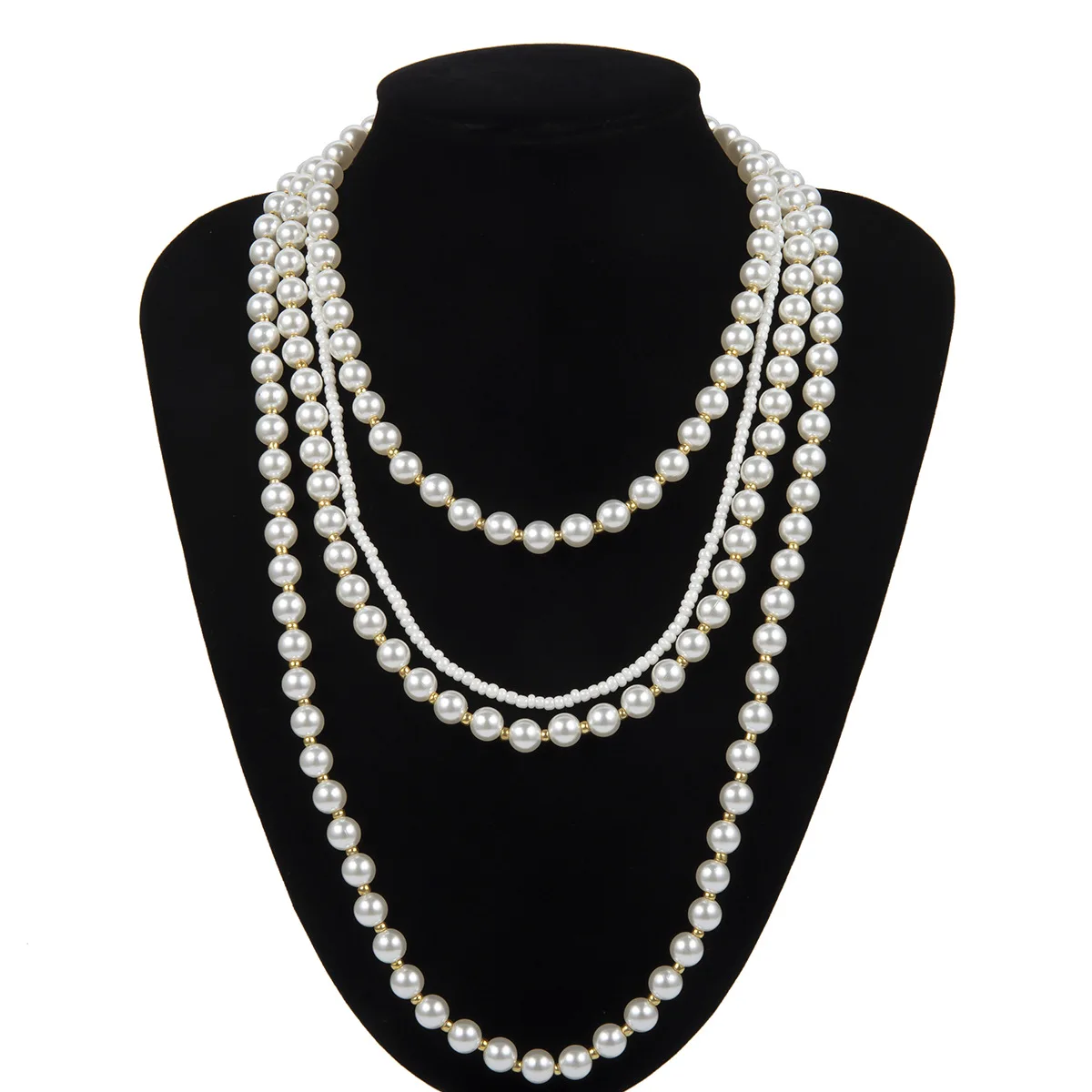 AOMU Корея простой геометрический круглый многослойный искусственный жемчуг бусина цепочка на шею; ожерелье для женщин девушек ожерелье ювелирные изделия