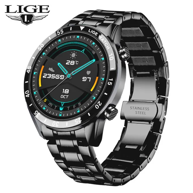 2021 New Smart watch Men's IP68 waterproof watch Multiple sports mode Heart rate Weather forecast Bluetooth call Men smart watch 