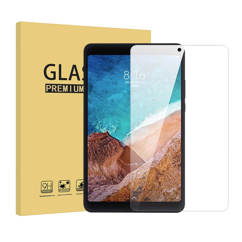CAMDEMS 200SETS 2in1 9H Tablet Tempered Glass Screen Protector For XIAOMI 1 2 3 4 4 plus tablet film guard protective with box