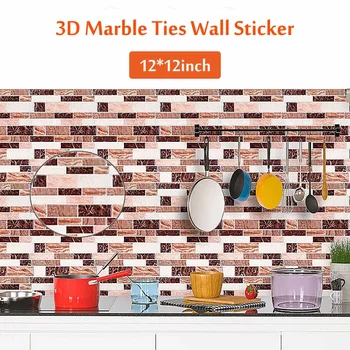 

Self Adhesive Wallpaper PVC 12*12 inch Waterproof Oil-proof Marble Wallpaper Contact Paper Wall Brick stickers