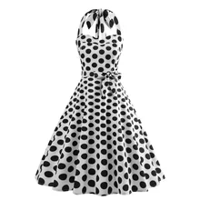Трансграничной женское платье ретро Hepburn ветер большой юбка Sexy Холтер Обёрточная бумага по шкале Мооса шнуровка приталенный в горошек с цветочным принтом D