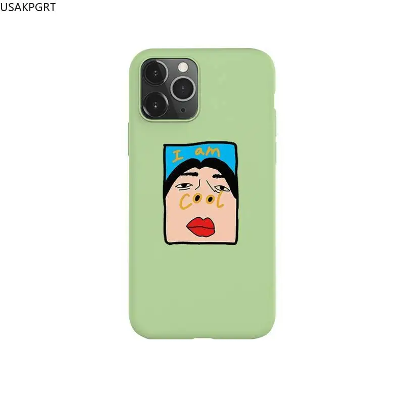 

Funny Cool Pattern Phone Case for iPhone 11 Pro Max X XR XS 8 7 6s Plus Candy green Silicone Cases