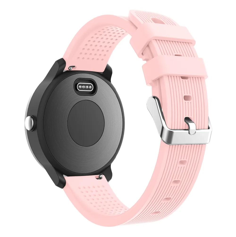 Pink Цветной мягкий силиконовый сменный ремешок для Garmin Vivoactive 3 Vivomove, умный Браслет Garmin Vivoactive3, ремешок на запястье в полоску - Цвет: Pink