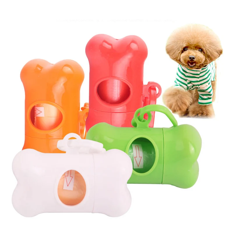 

Pet Dog Bone Shape Waste Garbage Dispenser Box Pooch Poop Clean Up Bags Holder Carrier Garbage Plastic Bags Outdoor Product