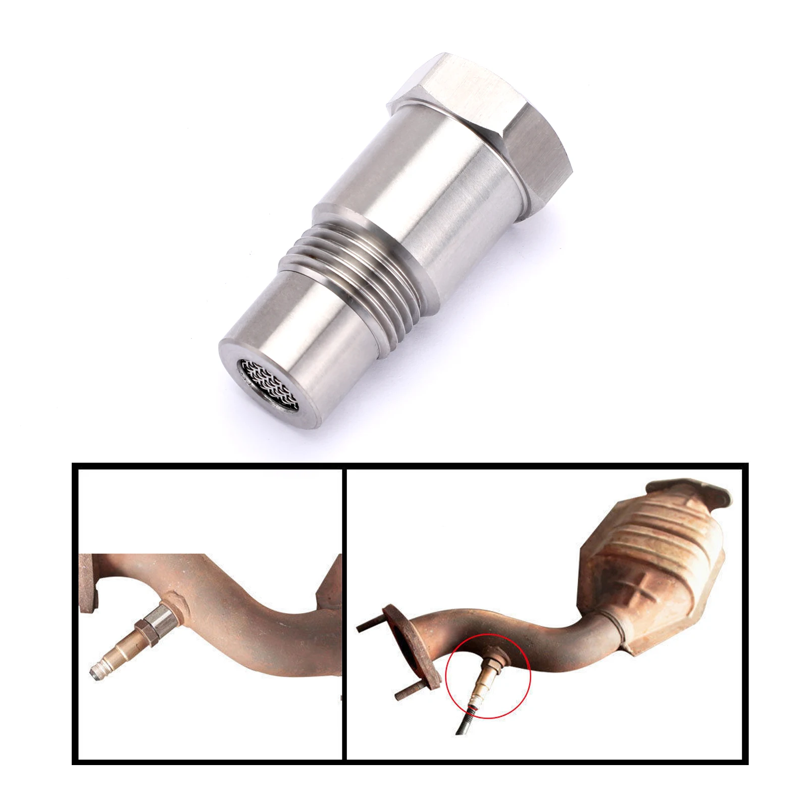 Oxygen O2 Sensor Spacer Adapter Bung Catalytic Converter Fix Check