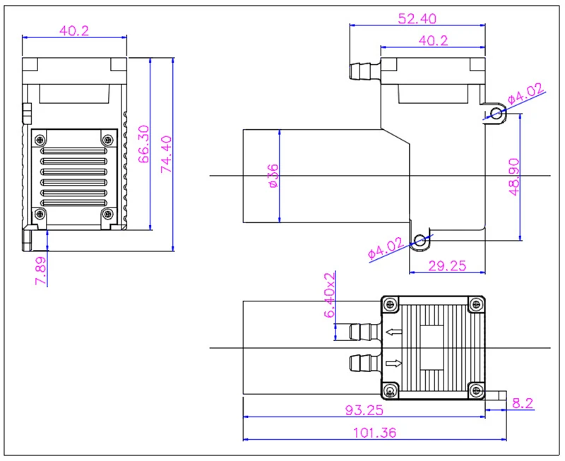 DPS3664DCB. 10 DC бесщеточный вакуумный насос мини бесшумный воздушный насос 12v самовсасывающий насос отрицательного давления