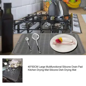 

40x50cm Large Silicone Table Placemat Premium Heat Resistant Drying Mat Tableware Dishwasher Dish Cup Cushion Pad Dinnerware Mat