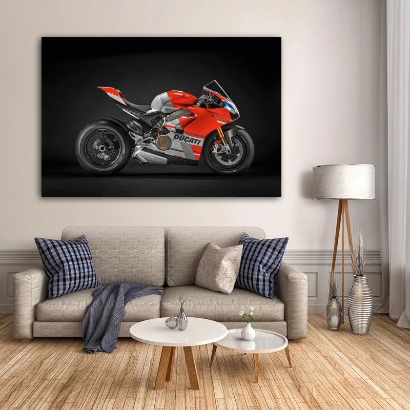 DIY картины в рамке Супербайк Ducati Panigale V4 S мотоцикл красный автомобиль Картина Холст Плакаты шелковые принты стены искусства
