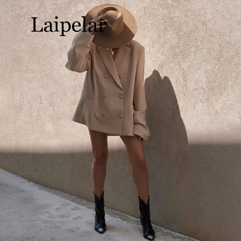 Laipelar, новинка, длинный рукав, чистый, большой размер, пальто, Блейзер, Осень-зима, женская уличная одежда, ветровка, женские топы