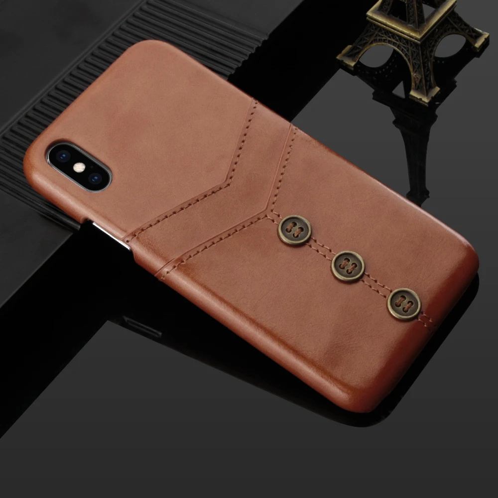 KEYSION Ретро чехол для телефона из искусственной кожи для iPhone XS Max X XR 7 Plus 8 с карманом для карт винтажная задняя крышка для iPhone XR 8P 6s Plus