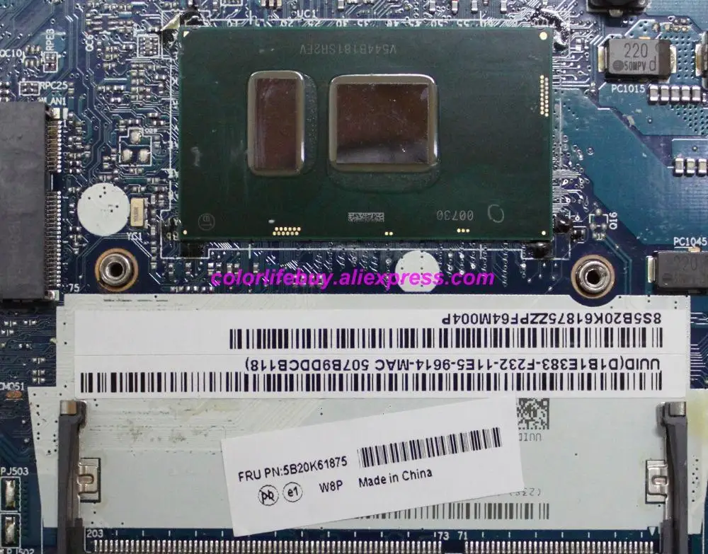 Genuine 5B20K61875 BMWD1 NM-A491 w SR2EV 3855U CPU Laptop Motherboard for Lenovo Ideapad 300-17ISK Notebook PC